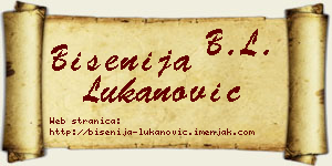Bisenija Lukanović vizit kartica
